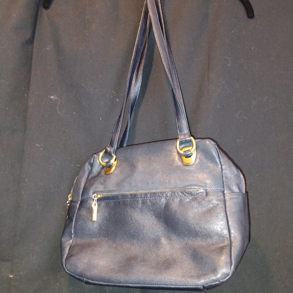 Crouch And Fitzgerald New York Aspects Navy Blue Crossbody Purse